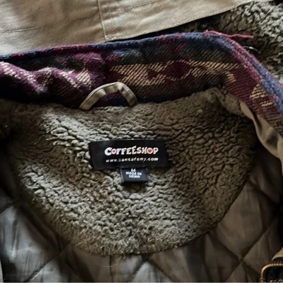 🚨 Coffeeshop Mixed Media Aztec Tribal Patterned Print Hooded Coat. Medium. - Picture 10 of 14